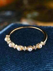 Exquisite Retro Versatile Mini Rhinestone Cultured Freshwater Pearl 925 Sterling Silver Ring, Suitable For Daily Wear, Gifts, Dates, Parties, Engagement, Wedding And Bridal Jewelry For Women - Pearl Ring - View 4