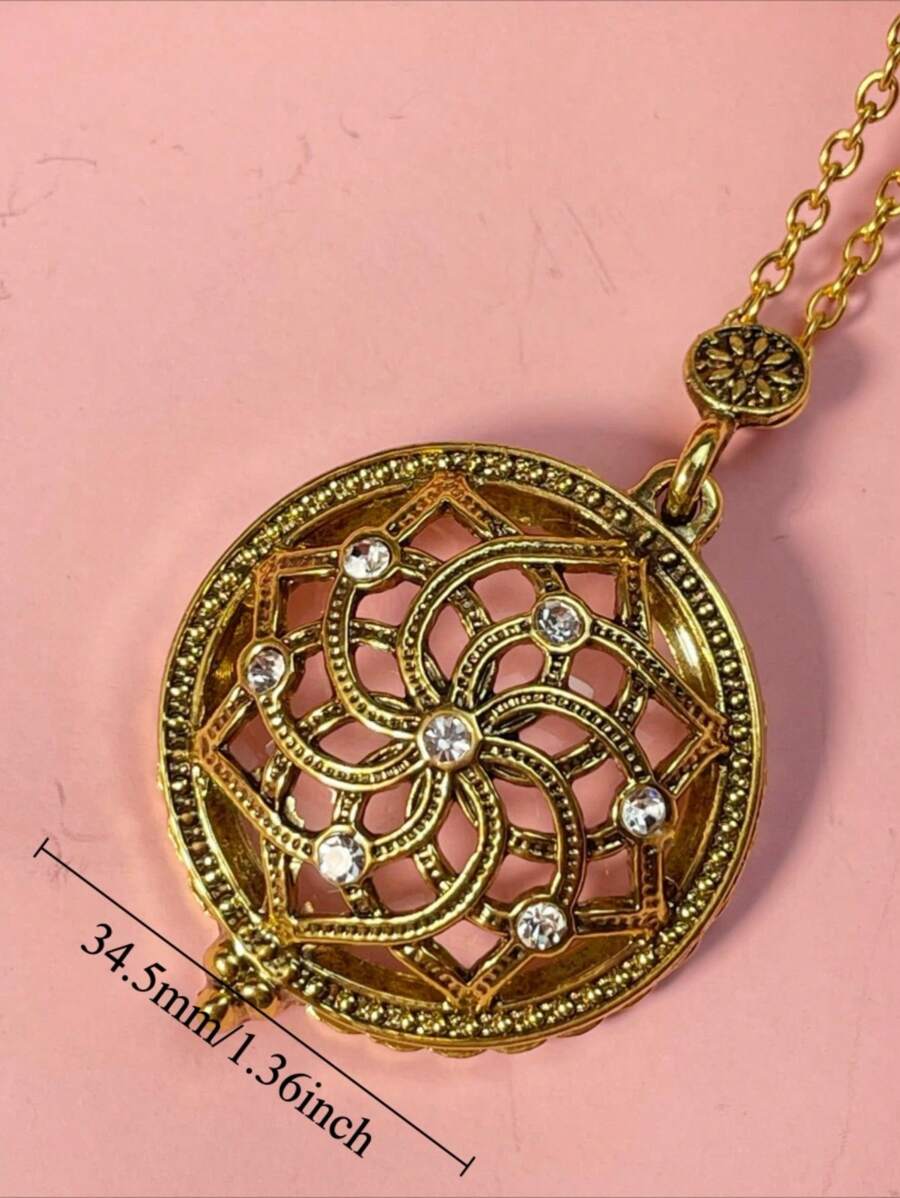 1 Gold Antique Magnifying Glass Magnifying Glass Pendant, Flip