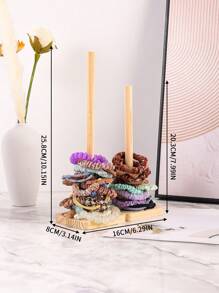 1 Stück Hölzerner abnehmbarer Scrunchie-Halter und Organizer für Haraccessoires von Kindern, perfekt für Haarklammern und Haargummis, stilvoller hölzerner Ständer, ideal als Geschenk zur Einschulung, zu Feiertagen, Weihnachten und Neujahr, verbessert die Haarpflege-Routine Ihres Kindes mit dieser funktionalen und schicken Aufbewahrungslösung, perfekt für Valentinstags-Überraschungen und den täglichen Gebrauch, hält Haraccessoires ordentlich und griffbereit, ein Muss für jede junge Modebegeisterte, Raumdekoration - Holzfarbe - Übersicht 7