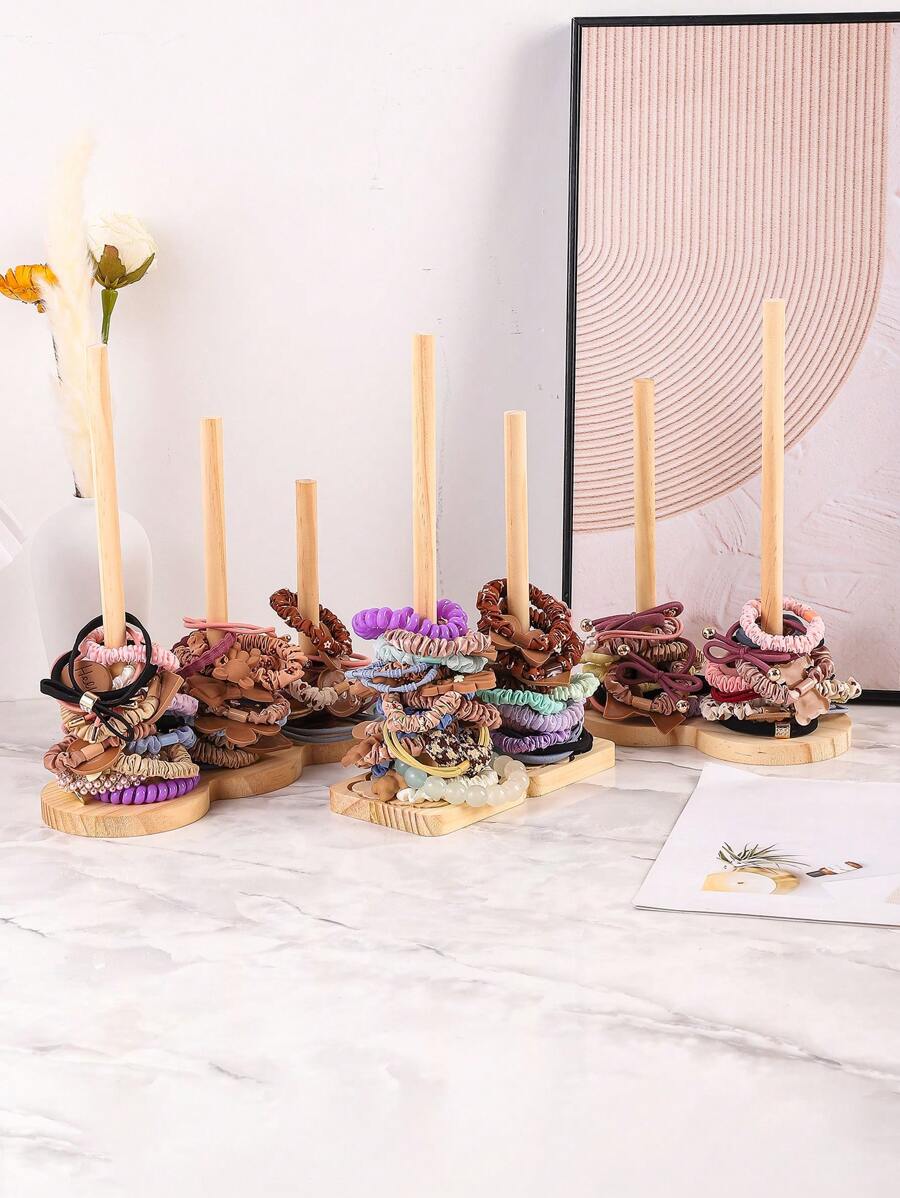 1 Stück Hölzerner abnehmbarer Scrunchie-Halter und Organizer für Haraccessoires von Kindern, perfekt für Haarklammern und Haargummis, stilvoller hölzerner Ständer, ideal als Geschenk zur Einschulung, zu Feiertagen, Weihnachten und Neujahr, verbessert die Haarpflege-Routine Ihres Kindes mit dieser funktionalen und schicken Aufbewahrungslösung, perfekt für Valentinstags-Überraschungen und den täglichen Gebrauch, hält Haraccessoires ordentlich und griffbereit, ein Muss für jede junge Modebegeisterte, Raumdekoration - Holzfarbe - Übersicht 1