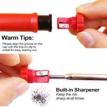 Metal Long Head Deep Hole Carpenter Pencil. Professional Engineering Carpenter Pen. Quick Drying Pencil. 2.8MM Refill. Suitable For Carpentry Decoration Design. This Is The Best Gift For Carpentry Decoration Designers! Student Stationery. - Multicolor - View 6