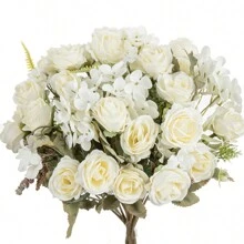 1PC Artificial Flowers Silk Roses Bouquets Fake Plants Room Decor Fall Decor Silk Hydrangea Bouquets Fake Plants For Centerpieces For Autumn Decorations Wedding Vase For Home Dining Room Bedroom Decorations, Festival Birthday Party Accessories, Outdoor Garden Decorations - Multicolor - View 17