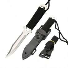 Outdoor Camping Straight Knife, Diving Knife, Suitable For BBQ, Mountaineering, Adventure, Open Box, Multi-Functional Fruit Knife - one-size - View 7