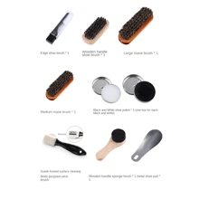 11 piezas Kit de limpieza de zapatos - Cepillo para zapatos, Betún para zapatos, Paño para lustrar zapatos, Calzador y otras herramientas de cuidado de cuero para uso doméstico - Multicolor - Ver 4