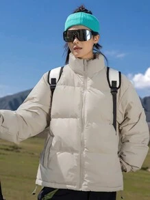 Áo khoác ấm mùa đông cho nữ, áo khoác chống lạnh ngoài trời, áo khoác thể thao leo núi đa năng cho nữ, quần áo nữ - Màu Khaki - Xem 2