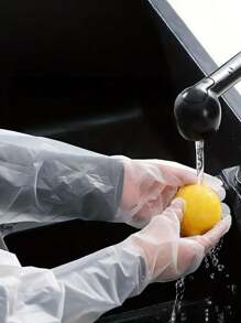 10/20/40 pièces Gants de bras jetables en PE, gants de ménage de cuisine étanches à rallonge longue avec cordon élastique