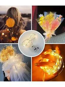 10pcs Mini LED String Lights - Battery Powered, Blinking Effect, Suitable For Gift Packaging Decor, Christmas & Mother's Day Decor, Valentine's Day Decor - Multicolor - View 2