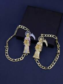 Pulsera de la Santa Muerte, joyería religiosa clásica, regalo navideño, adecuado tanto para hombres como para mujeres