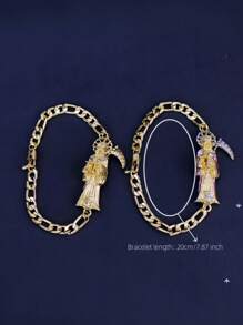 Pulsera de la Santa Muerte, joyería religiosa clásica, regalo navideño, adecuado tanto para hombres como para mujeres