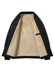 Men's Thermal Lined Baseball Collar Casual Jacket, Autumn Winter