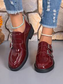 Women Solid Color Slip-On Loafers Flats