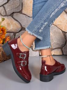 Women Solid Color Slip-On Loafers Flats