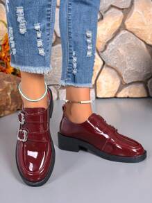 Women Solid Color Slip-On Loafers Flats