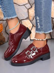Women Solid Color Slip-On Loafers Flats