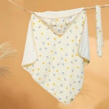 1 件婴儿毯，男女通用幼儿柔软羊毛婴儿床毯，带圆点背衬和舒缓浮雕动物图案，适用于婴儿推车婴儿床 - 90*90厘米 - 查看 8