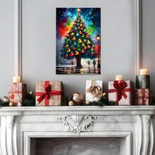 1pcs Christmas Tree Wall Art, Canvas Poster Print Wall Art For Bedroom, Living Room And Hallway, Ideal Gift For Home Decoration And Room Decor