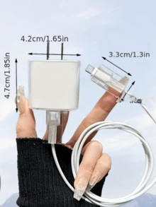 5 件黑色蝴蝶结充电器保护壳适用于 iPhone 11/12/13/14/15、18/20W 充电器保护器配件，送给男朋友/女朋友的礼物 - 彩色 - 查看 1