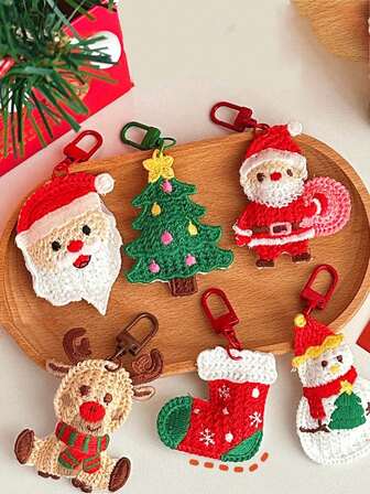 1 st 2025 Ny Juldekoration Vävd Hängande Julgransprydnad, Flickors Julklapp, Mångsidig Söt Nyckelring