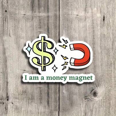 3인치 "머니 마그넷" 재미있는 금융 비닐 스티커 - 노트북, 물병, 저널, 사무실 장식에 이상적입니다 | 금융 애호가, 동기 부여 사상가, 유머 애호가에게 적합 | 친구, 동료, 기업가를 위한 완벽한 선물 | 금융 동기부여를 위한 재미있고 특이한 스티커