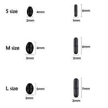 6个/套黑色橡胶椭圆形止动器钓鱼浮漂，鲶鱼钓鱼浮漂，叶形止动器 - 彩色 - 查看 3