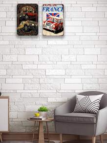 Letrero de metal vintage Lowrider California: arte decorativo de pared para el hogar, el bar o el garaje: placa de hojalata con estilo art déco