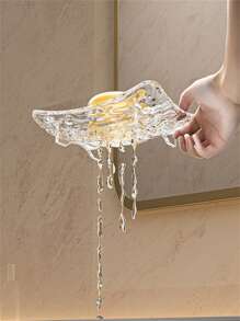 1 pieza Plato de jabón minimalista y lujoso, diseño simple y elegante, soporte de drenaje de jabón, adecuado para viajes, dormitorio, uso diario, decoración del baño del hogar, decoración de otoño, de vuelta a la escuela