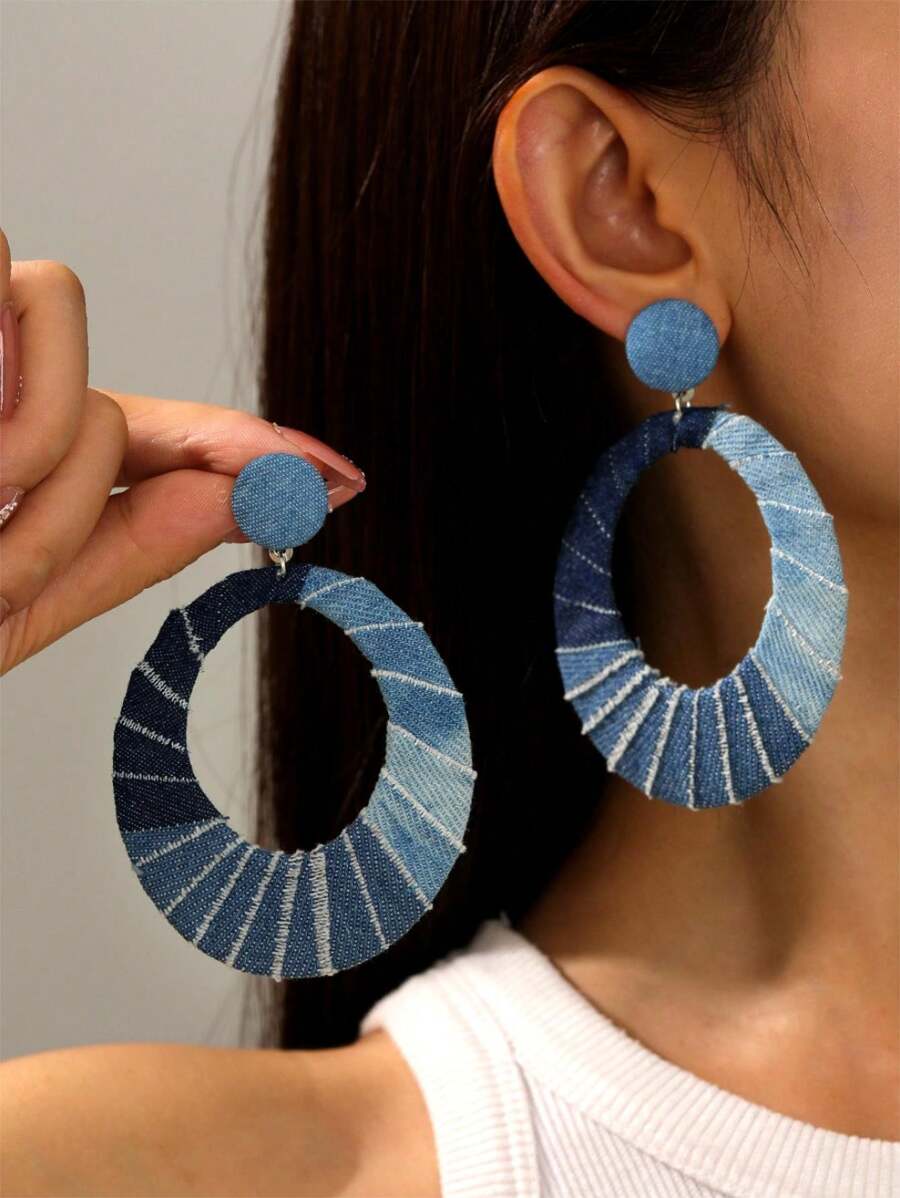 1 Pair Western Cowboy Punk Style/Casual Fashion Exaggerated Earrings, Handmade Oval Cowgirl Earrings, Suitable For Daily Wear Or Parties, A Gift For Women
