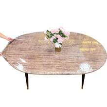 Clear Oval Fitted Vinyl Tablecloth - Heavy Duty Elasticized Table Cover Elastic Edged Plastic Tablecloth Protector- Great For Indoor And Outdoor Use