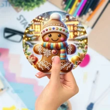 1 cái/4 cái/6 cái Đế lót ly hình Người bánh gừng dễ thương, Đế lót ly bằng polyester chịu nhiệt có lớp lót cao su chống trượt, Trang trí nhà cửa, Trang trí bàn bếp & bàn ăn, Thích hợp làm quà tặng - Nhiều màu - Xem 3