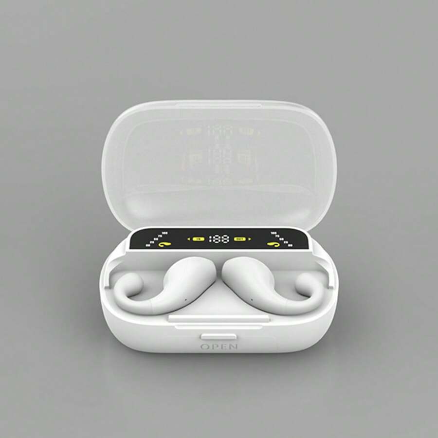 Y99 Clip-On Wireless Sports Headphones Bluetooth 5.2 Waterproof Touch Control With Mic LED Display Suitable For - 白色 - 查看 1