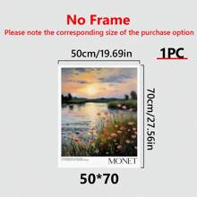 1 Tấm Poster Claude Monet - Nghệ thuật treo tường hiện đại giữa thế kỷ để trang trí phòng thẩm mỹ, Tranh in Monet làm quà tặng cho bạn thân, Trang trí tường bằng vải canvas cho nhà, phòng khách, phòng ngủ, nhà bếp, phòng tắm - Có khung - Nhiều màu - Xem 9