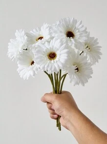6/12 pezzi di gerbere africane artificiali, fiori di gerbera africani in seta artificiale, girasoli finti in blocco, profumo di fiori finti per matrimoni, profumo da sposa, feste, decorazione domestica e da cucina, decorazione da giardino, piante da esterno, giardinaggio, fiori finti, decorazione autunnale