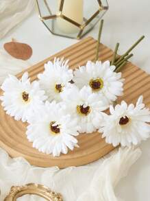 6/12 pezzi di gerbere africane artificiali, fiori di gerbera africani in seta artificiale, girasoli finti in blocco, profumo di fiori finti per matrimoni, profumo da sposa, feste, decorazione domestica e da cucina, decorazione da giardino, piante da esterno, giardinaggio, fiori finti, decorazione autunnale