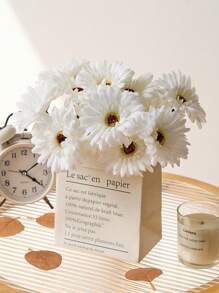 6/12 pezzi di gerbere africane artificiali, fiori di gerbera africani in seta artificiale, girasoli finti in blocco, profumo di fiori finti per matrimoni, profumo da sposa, feste, decorazione domestica e da cucina, decorazione da giardino, piante da esterno, giardinaggio, fiori finti, decorazione autunnale