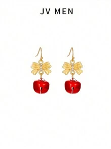 2/6pcs Christmas Titanium Steel Earrings Christmas New Accessories Christmas Bells Autumn And Winter New Suitable For Holiday Wear, But Also The Best Choice For Gifts - Multicolor - View 10