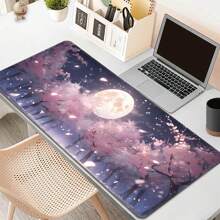 Sakura Moon Anime-Themed Mouse Pad, Large Office Desk Pad, Gaming Keyboard Pad, Multiple Sizes Available, Extra-Large And Thick, Anti-Slip , Precision Stitching, Washable, Easy To Care For, Suitable For Home Use, Office Work, And Writing Desks,Mousepad Back To School Gaming Mouse Pad Desk Accessories Office Supplies Office Desk Accessories Mouse Pad For Desk - Moon Cherry Blossom - View 8