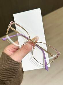 1 件女士闪亮不锈钢猫眼装饰戒指，适合日常和节日佩戴，四季皆宜 - 無色 - 查看 17