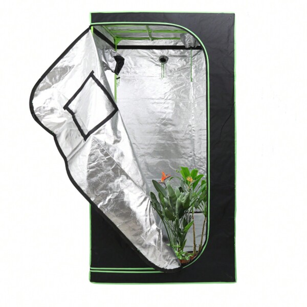 Randaco Growzelt, Grow Tent|Grow Schrank|Zuchtzelt|Lichtdicht und Wasserdicht Pflanzenzelt|Gewächshaus für Homegrowing|600D Oxford, 60x60x180cm/80X80X180cm/100X100X200cm/120X60X180cm, Schwarz Grün