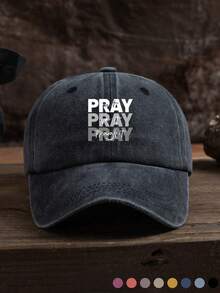 1 件男女通用户外休闲时尚字母印花柔软透气防晒水洗复古棒球帽，适合日常佩戴 - 水洗棒球帽 - 查看 1