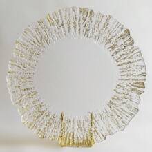 Bajo plato decorativo de cristal AGUA DE MAR x 8 piezas - Dorado - Ver 2