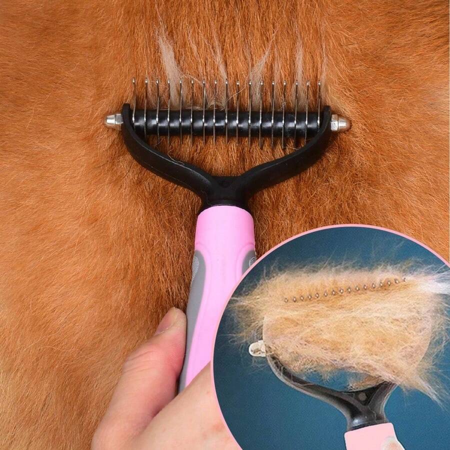 Effective Pet Shedding Brush And Dematting Comb For Dogs And Cats