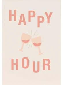 1pc Retro Kitchen Food Quotes Wine Cocktail Utensils Poster Wall Art Pictures Canvas Painting Dining Room Decor No Frame - Multicolor - View 7