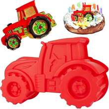 1PCTractor 硅胶烘焙模具，DIY 汽车蛋糕锅，拖拉机蛋糕装饰，洗碗机安全，用于派对蛋糕、面包、巧克力、甜点布丁等 - 彩色 - 查看 6
