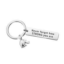 Móc khóa sáng tạo hình con voi Confident Creed bằng kim loại hình chữ nhật khắc, Móc khóa sắt hình con vật tùy chỉnh - Nhiều màu - Xem 6