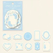 30 pièces/paquet Feuilles de papier mémo simples et créatives gaufrées, matériel artisanal décoratif DIY, cadeau de fête, fournitures de scrapbooking personnalisées et de papeterie scolaire - Multicolore - Voir 14