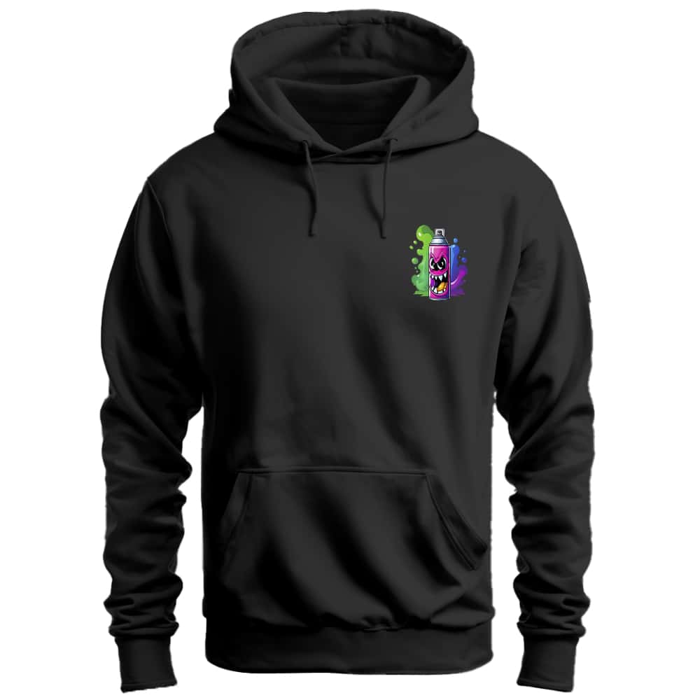 Sweatshirt Winter Cold Weather Blouse Warm Comfortable Printed Spray Colors Minimalist - 黑色 - 查看 1