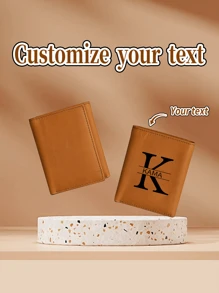 1 pieza Cartera personalizada, cartera de cuero sintético personalizada para hombres, cartera de piel de PU, portador de tarjetas multifuncional, regalo para novio/él/padre/esposo, bolsos y bolsos para mujeres