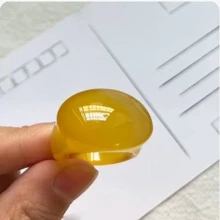 1 件天然水晶玛瑙宝石指环、石英宝石拇指环、个性化独特戒指、财富、运气、时尚男女珠宝、情侣戒指、订婚戒指、家庭礼物、圣诞节和各种节日派对礼品戒指、水晶礼品（礼盒）