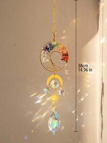 1 Gói Đồ Trang Trí Pha Lê Cây Sự Sống Bằng Kim Loại Vàng Với Mặt Dây Chuyền Lăng Kính Màu Cho Vườn, Sân Trong, Hiên Nhà, Ban Công Trang Trí & Quà Tặng, Thích Hợp Sử Dụng Trong Nhà Và Ngoài Trời - Nhiều màu - Xem 5