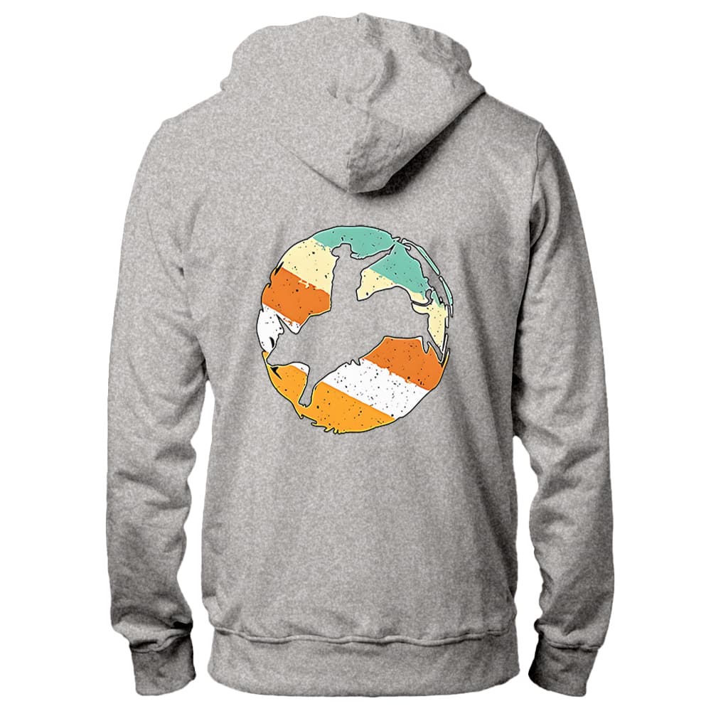 Warm Sweatshirt Various Colors Winter Comfortable Printed Pawn Front Back - 灰色 - 查看 1